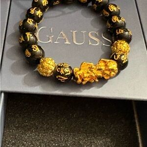 Gauss Black and Gold Beaded Bracelet